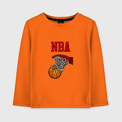 Лонгслив хлопковый детский Basketball - NBA logo, цвет: оранжевый