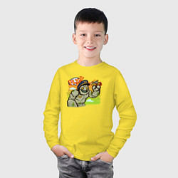 Лонгслив хлопковый детский Тиниаэрлайнс, цвет: желтый — фото 2