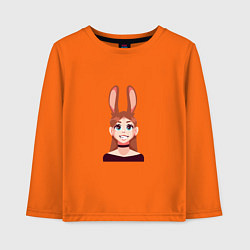 Лонгслив хлопковый детский Girl - Bunny, цвет: оранжевый