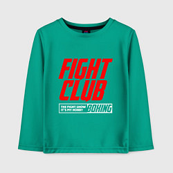 Лонгслив хлопковый детский Fight club boxing, цвет: зеленый