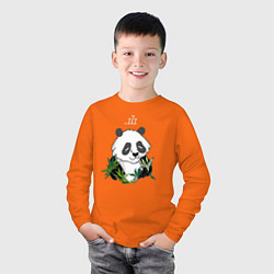 Лонгслив хлопковый детский Спящая панда ZZZ, цвет: оранжевый — фото 2