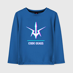 Лонгслив хлопковый детский Символ Code Geass в стиле glitch, цвет: синий