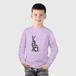 Лонгслив хлопковый детский White-Black Rabbit, цвет: лаванда — фото 2