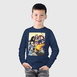 Лонгслив хлопковый детский Fairy Tail heroes, цвет: тёмно-синий — фото 2