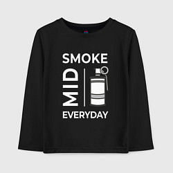 Лонгслив хлопковый детский Smoke Mid Everyday, цвет: черный
