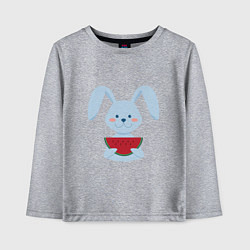 Лонгслив хлопковый детский Кролик с арбузом, цвет: меланж