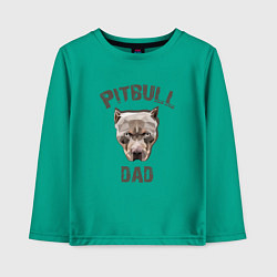 Лонгслив хлопковый детский Pitbull dad, цвет: зеленый