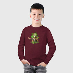 Лонгслив хлопковый детский Коллеи Стажёр Лесного дозора, цвет: меланж-бордовый — фото 2