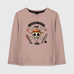 Лонгслив хлопковый детский Mugiwara club, цвет: пыльно-розовый