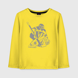 Лонгслив хлопковый детский Хоккейный вратарь, цвет: желтый