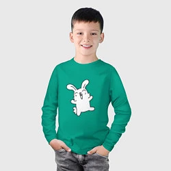 Лонгслив хлопковый детский Happy Bunny, цвет: зеленый — фото 2