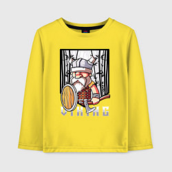 Лонгслив хлопковый детский Викинг с топором, цвет: желтый