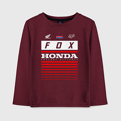 Лонгслив хлопковый детский Honda racing, цвет: меланж-бордовый