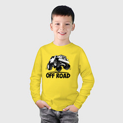 Лонгслив хлопковый детский Off road - Jeep Chrysler, цвет: желтый — фото 2