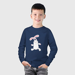 Лонгслив хлопковый детский Happy - Bunny, цвет: тёмно-синий — фото 2
