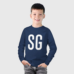 Лонгслив хлопковый детский SG - BTS, цвет: тёмно-синий — фото 2