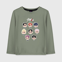 Лонгслив хлопковый детский Stray Kids Chibi, цвет: авокадо