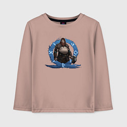 Лонгслив хлопковый детский Тор GoW Ragnarok, цвет: пыльно-розовый