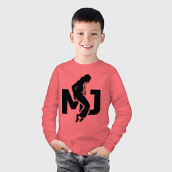 Лонгслив хлопковый детский MJ Music, цвет: коралловый — фото 2