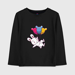 Лонгслив хлопковый детский Кролик с шариками, цвет: черный