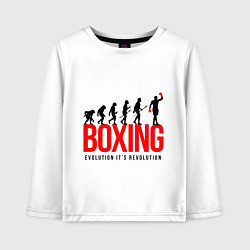 Лонгслив хлопковый детский Boxing evolution, цвет: белый