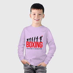 Лонгслив хлопковый детский Boxing evolution, цвет: лаванда — фото 2