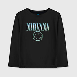 Лонгслив хлопковый детский Nirvana - смайлик, цвет: черный