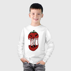 Лонгслив хлопковый детский Агрессивный красный помидор, цвет: белый — фото 2