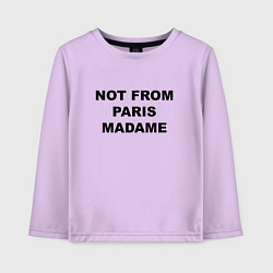 Лонгслив хлопковый детский Not from Paris madame, цвет: лаванда