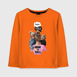 Лонгслив хлопковый детский Super Mama!, цвет: оранжевый