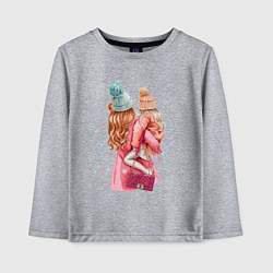 Лонгслив хлопковый детский Мама с дочкой, цвет: меланж