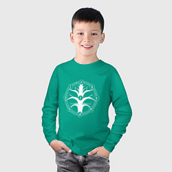 Лонгслив хлопковый детский Иггдрасиль, цвет: зеленый — фото 2