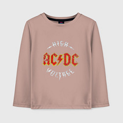 Лонгслив хлопковый детский AC-DC Высокое напряжение, цвет: пыльно-розовый