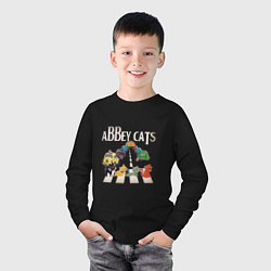 Лонгслив хлопковый детский Abbey cats, цвет: черный — фото 2
