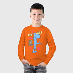Лонгслив хлопковый детский Lumpy, цвет: оранжевый — фото 2