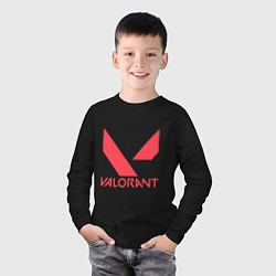 Лонгслив хлопковый детский Valorant - logo, цвет: черный — фото 2