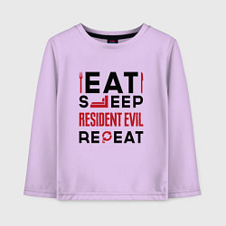 Детский лонгслив Надпись: eat sleep Resident Evil repeat