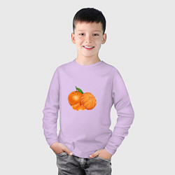 Лонгслив хлопковый детский Мандарины цитрусовые, цвет: лаванда — фото 2