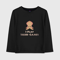 Лонгслив хлопковый детский I play squid games, цвет: черный