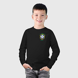 Лонгслив хлопковый детский Сборная Бразилии, цвет: черный — фото 2