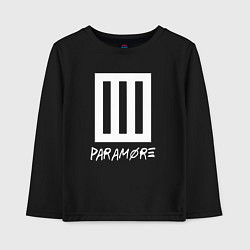 Лонгслив хлопковый детский Paramore логотип, цвет: черный