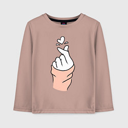 Лонгслив хлопковый детский Hand click, цвет: пыльно-розовый