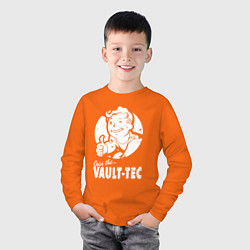 Лонгслив хлопковый детский Vault boy - join the vault tec, цвет: оранжевый — фото 2