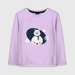 Детский лонгслив Игрушечный белый мишка