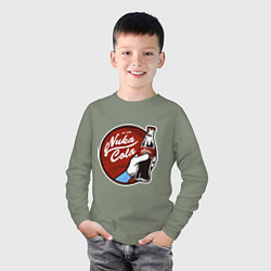 Лонгслив хлопковый детский Nuka cola sticker, цвет: авокадо — фото 2