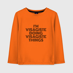 Лонгслив хлопковый детский Im visagiste doing visagiste things vintage, цвет: оранжевый