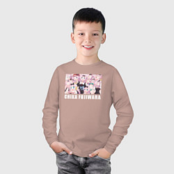 Лонгслив хлопковый детский Чика Фудзивара, цвет: пыльно-розовый — фото 2