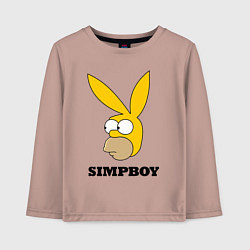 Лонгслив хлопковый детский Simpboy - rabbit Homer, цвет: пыльно-розовый