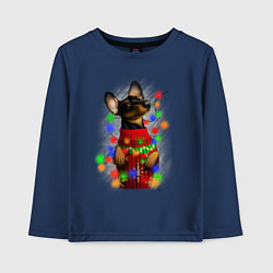 Детский лонгслив Новогодняя такса