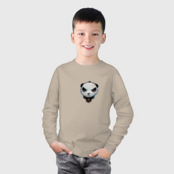 Лонгслив хлопковый детский Хмурый панда, цвет: миндальный — фото 2